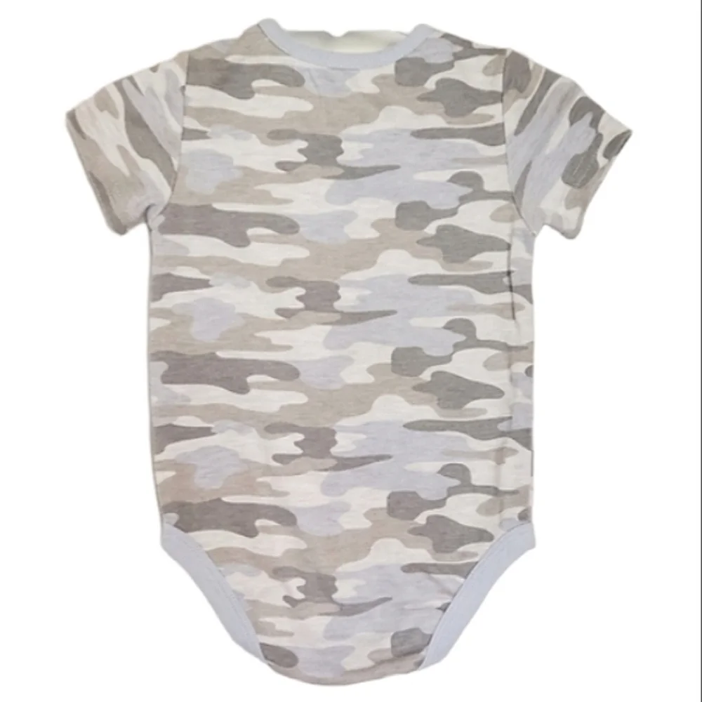K1323 * Kids Headquarters Camo Little Dino Bodysuit Gray Size 12M
